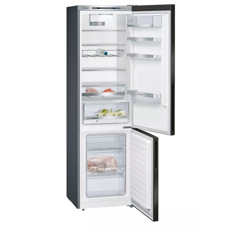 Siemens iQ500 KG39E8XBA Kühl-Gefrierkombination Freistehend 343 L Schwarz, Edelstahl