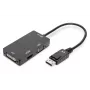 DIGITUS ASSMANN DisplayPort-Adapterkabel, DP - HDMI+DVI+VGA M-F/F/F, 20 cm 3-in-1-Multimediakabel, CE, Schwarz