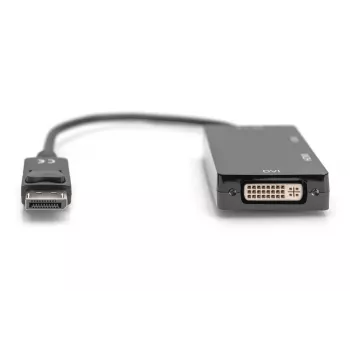 DIGITUS ASSMANN DisplayPort-Adapterkabel, DP - HDMI+DVI+VGA M-F/F/F, 20 cm 3-in-1-Multimediakabel, CE, Schwarz