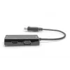 DIGITUS ASSMANN DisplayPort-Adapterkabel, DP - HDMI+DVI+VGA M-F/F/F, 20 cm 3-in-1-Multimediakabel, CE, Schwarz