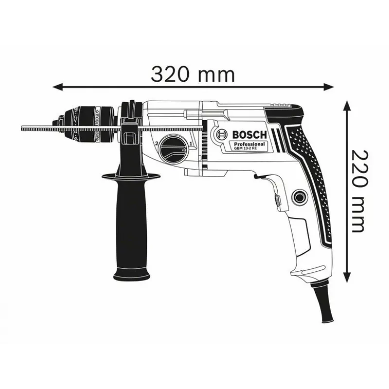 Bosch 0 601 1B2 002 Bohrmaschine 500 U/min Schlüssellos 2,4 kg Schwarz, Blau