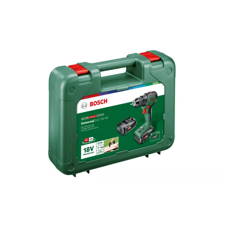 Bosch UniversalBohrschrauber 18V-60 1900 U/min Schlüssellos 1,3 kg Schwarz, Grün