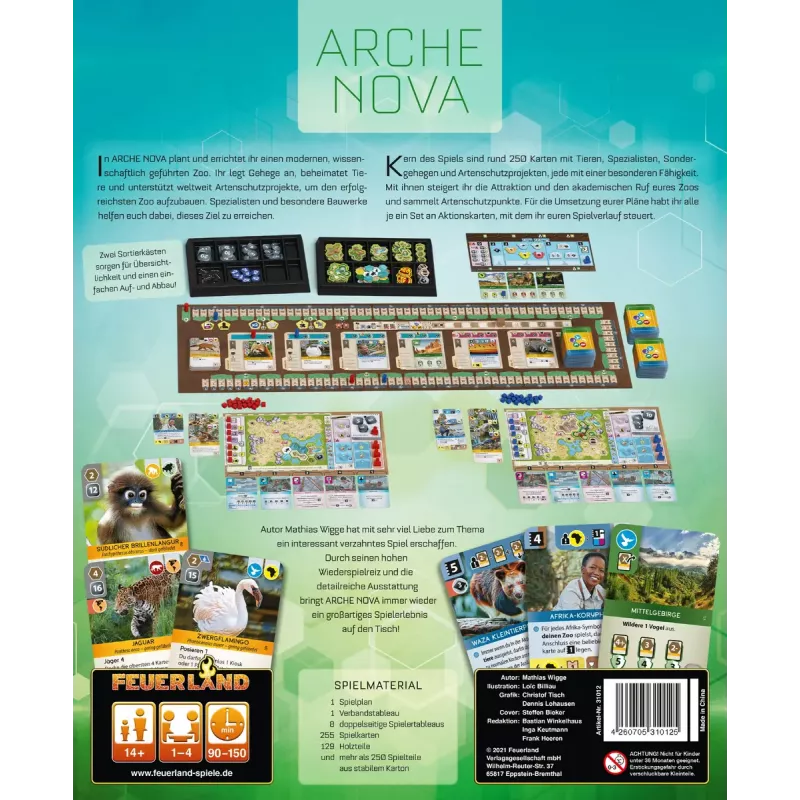 Brettspiel Pegasus Spiele Arche Nova — Querdenken-Familienspiel, ab 14 Jahren