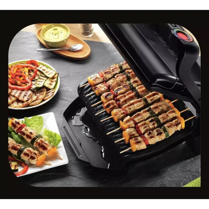 Kontaktgrill Tefal GC7148 — 2000 W, Edelstahlgehäuse, rechteckig, einstellbarer Thermostat, Grillrost-Oberfläche, 365×365×175 mm