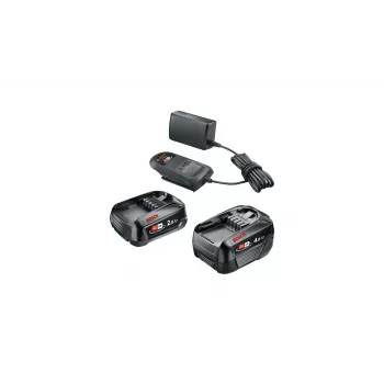 Bosch Starter-Set 18V - 2 x Akku (2,0 Ah + 4,0 Ah) Akku- und Ladegerät-Set