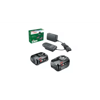Bosch Starter-Set 18V - 2 x Akku (2,0 Ah + 4,0 Ah) Akku- und Ladegerät-Set