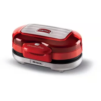 Ariete 205 Hamburger Maker Party Time, Hamburger-Maschine, 1200 W, doppelte antihaftbeschichtete Platten, 2 Fächer, leicht zu reinigen, Rot