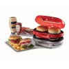 Ariete 205 Hamburger Maker Party Time, Hamburger-Maschine, 1200 W, doppelte antihaftbeschichtete Platten, 2 Fächer, leicht zu reinigen, Rot