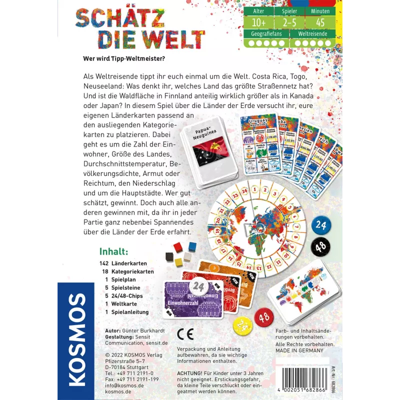 Kosmos Schätz die Welt 45 min Brettspiel Lehrreich