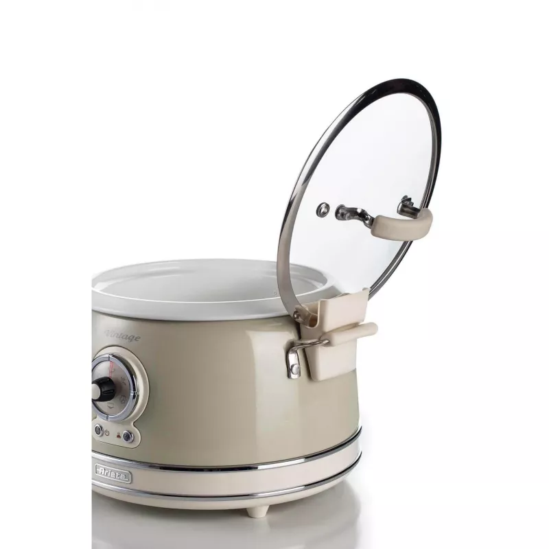 Ariete 2904 Reiskocher – Elektrischer Reiskocher mit Keramikschüssel – Hausgemachtes Sushi – Multikocher – Vintage Line – 3,5 L – 650 W – Beige