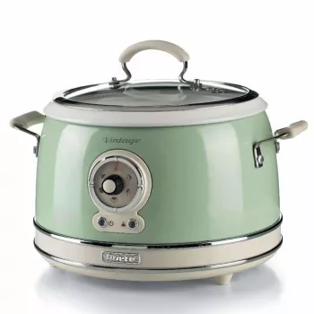 Ariete 2904 Reiskocher – Elektrischer Reiskocher mit Keramikschüssel – Selbstgemachtes Sushi – Multikocher – Vintage Line – 3,5 L – 650 W – Grün