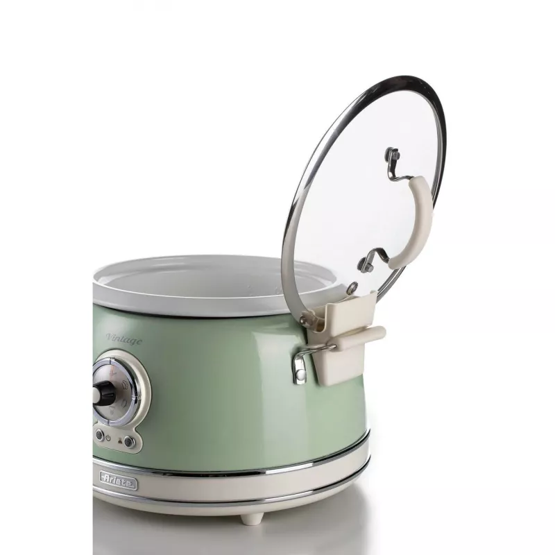Ariete 2904 Reiskocher – Elektrischer Reiskocher mit Keramikschüssel – Selbstgemachtes Sushi – Multikocher – Vintage Line – 3,5 L – 650 W – Grün