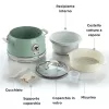 Ariete 2904 Reiskocher – Elektrischer Reiskocher mit Keramikschüssel – Selbstgemachtes Sushi – Multikocher – Vintage Line – 3,5 L – 650 W – Grün