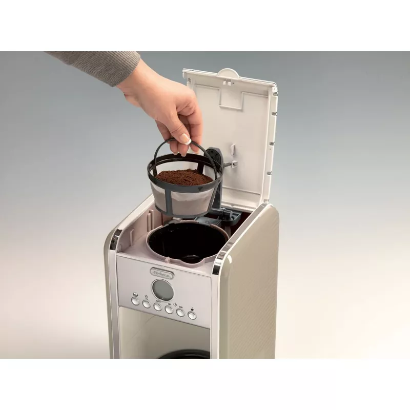 Ariete 1342 American Coffee Machine, Temperglas-Kanne, bis zu 12 Tassen, 24-Stunden-Programmiertimer, LCD-Anzeige, Auto Shut Off, 2000 W, Kunststoff, Beige
