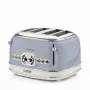 Ariete 156 4-Scheiben Vintage Toaster, 1600 Watt, 6 Bräunungsstufen, Edelstahl lackiert in Pastellblau, ohne Sandwich-Körbe. Blau