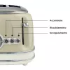 Ariete 156 4-Scheiben Vintage Toaster, 1600 Watt, 6 Bräunungsstufen, Edelstahl lackiert in Pastellbeige, ohne Sandwich-Zangen