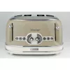 Ariete 156 4-Scheiben Vintage Toaster, 1600 Watt, 6 Bräunungsstufen, Edelstahl lackiert in Pastellbeige, ohne Sandwich-Zangen