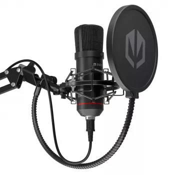 PC-Mikrofon ENDORFY Solum — kabelgebundenes USB-C-Mikrofon mit Nierencharakteristik, 16 Bit/48 kHz, 18–21000 Hz, Tischstativ, 2,9 m Kabel, Kopfhörerausgang, Pop-Filter