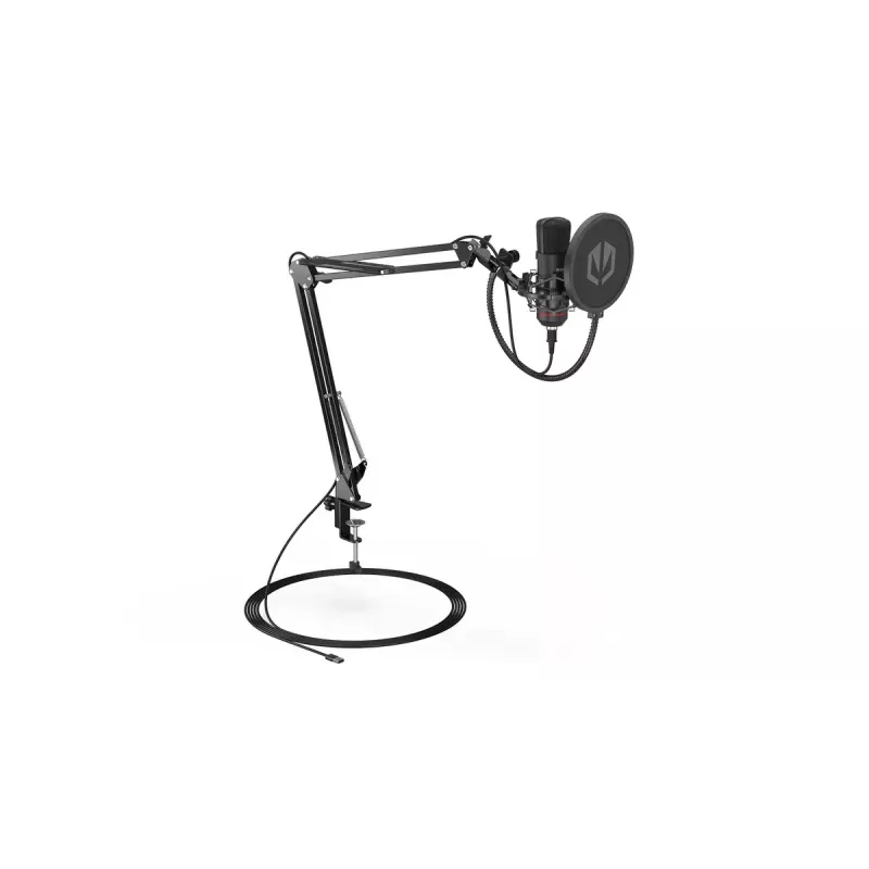 PC-Mikrofon ENDORFY Solum — kabelgebundenes USB-C-Mikrofon mit Nierencharakteristik, 16 Bit/48 kHz, 18–21000 Hz, Tischstativ, 2,9 m Kabel, Kopfhörerausgang, Pop-Filter