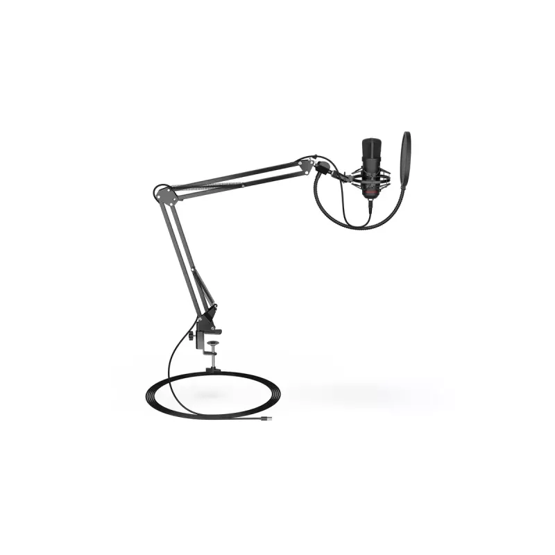 PC-Mikrofon ENDORFY Solum — kabelgebundenes USB-C-Mikrofon mit Nierencharakteristik, 16 Bit/48 kHz, 18–21000 Hz, Tischstativ, 2,9 m Kabel, Kopfhörerausgang, Pop-Filter