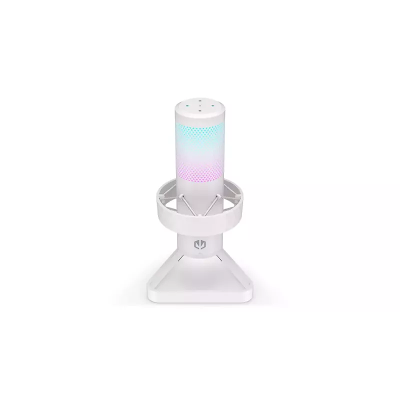 PC-Mikrofon ENDORFY AXIS Streaming White — USB, Kardioid, 30–18 kHz, 192 kHz/24-Bit, Tischständer, Stummschaltung, Kopfhörerausgang