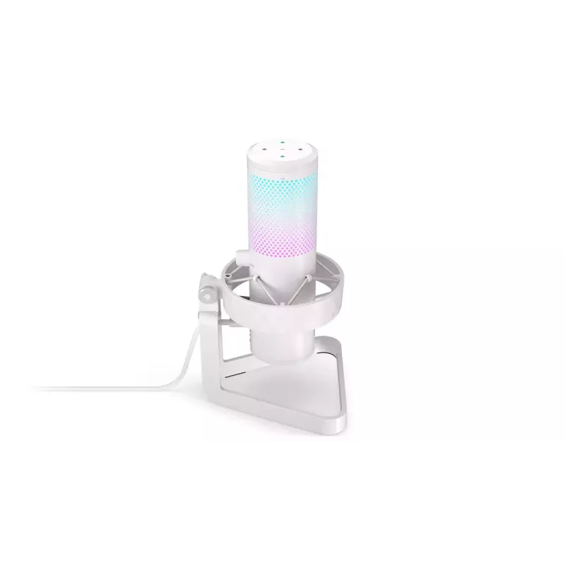 PC-Mikrofon ENDORFY AXIS Streaming White — USB, Kardioid, 30–18 kHz, 192 kHz/24-Bit, Tischständer, Stummschaltung, Kopfhörerausgang