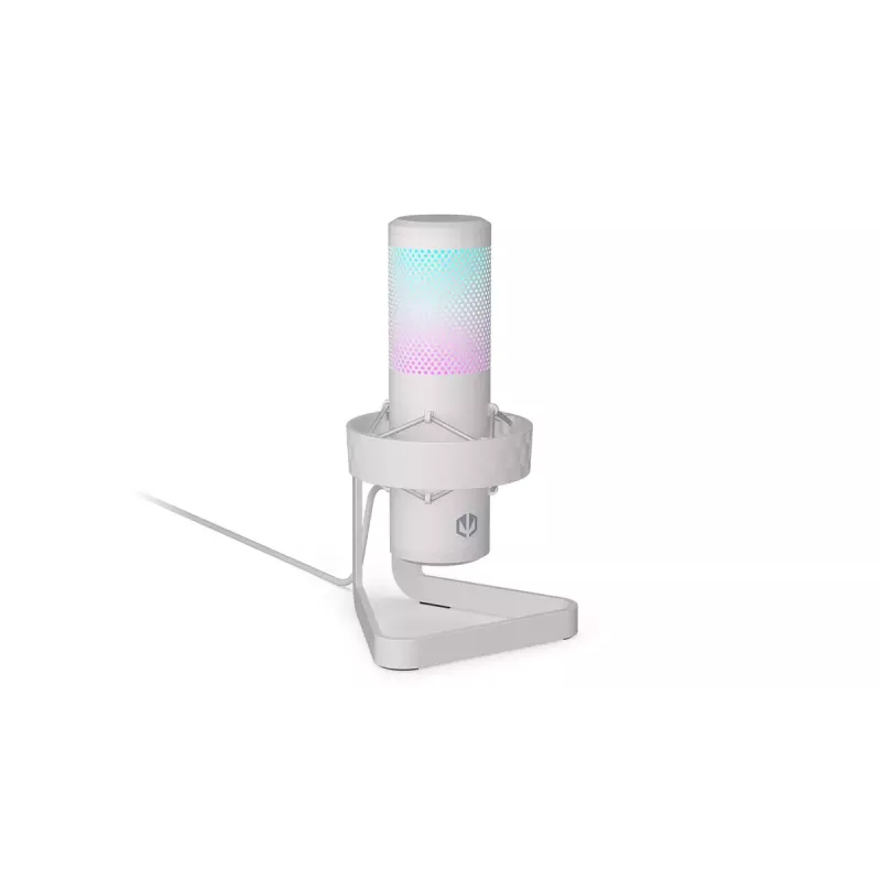 PC-Mikrofon ENDORFY AXIS Streaming White — USB, Kardioid, 30–18 kHz, 192 kHz/24-Bit, Tischständer, Stummschaltung, Kopfhörerausgang