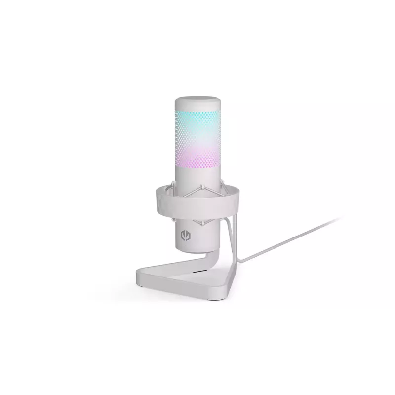 PC-Mikrofon ENDORFY AXIS Streaming White — USB, Kardioid, 30–18 kHz, 192 kHz/24-Bit, Tischständer, Stummschaltung, Kopfhörerausgang