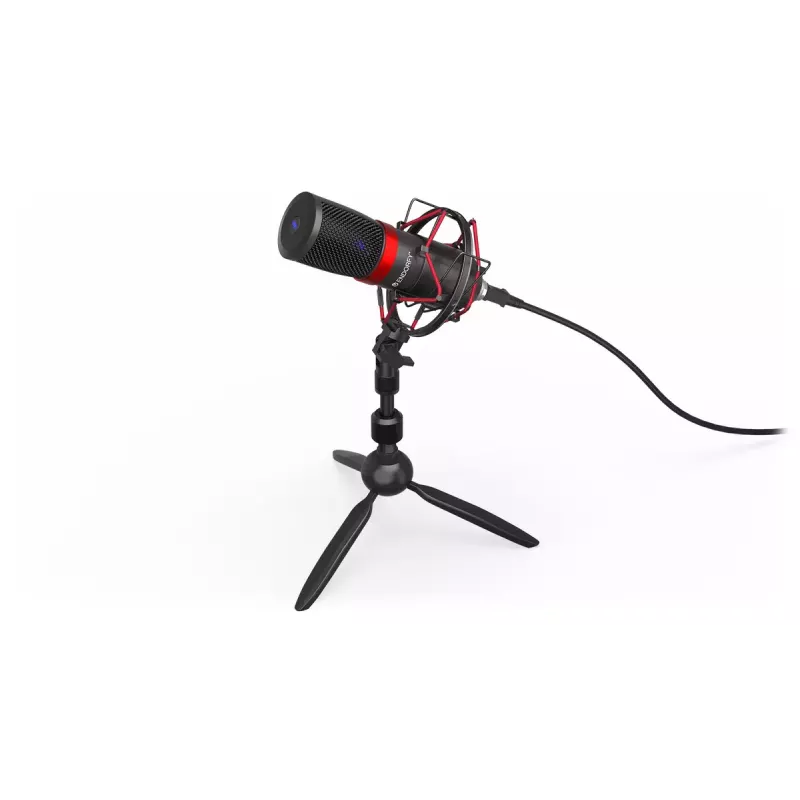 PC-Mikrofon ENDORFY Solum Streaming T — USB-Kabel, 24-Bit/48 kHz, 18–21000 Hz, Tischstativ, Kopfhörerausgang, Schwarz