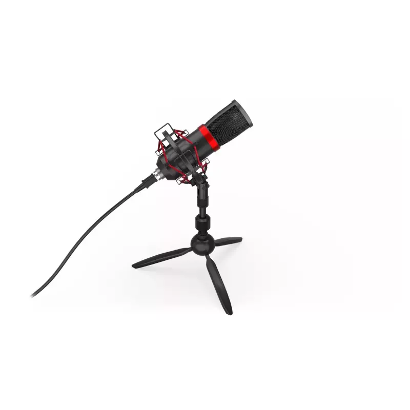 PC-Mikrofon ENDORFY Solum Streaming T — USB-Kabel, 24-Bit/48 kHz, 18–21000 Hz, Tischstativ, Kopfhörerausgang, Schwarz