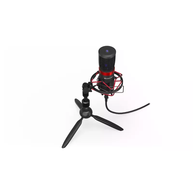 PC-Mikrofon ENDORFY Solum Streaming T — USB-Kabel, 24-Bit/48 kHz, 18–21000 Hz, Tischstativ, Kopfhörerausgang, Schwarz
