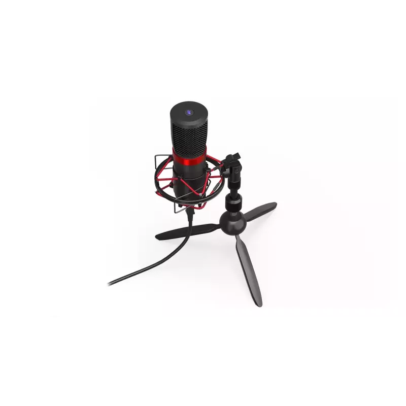 PC-Mikrofon ENDORFY Solum Streaming T — USB-Kabel, 24-Bit/48 kHz, 18–21000 Hz, Tischstativ, Kopfhörerausgang, Schwarz