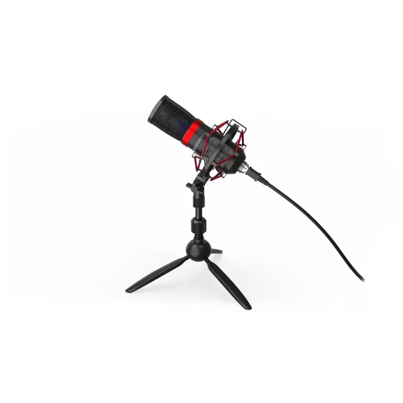 PC-Mikrofon ENDORFY Solum Streaming T — USB-Kabel, 24-Bit/48 kHz, 18–21000 Hz, Tischstativ, Kopfhörerausgang, Schwarz