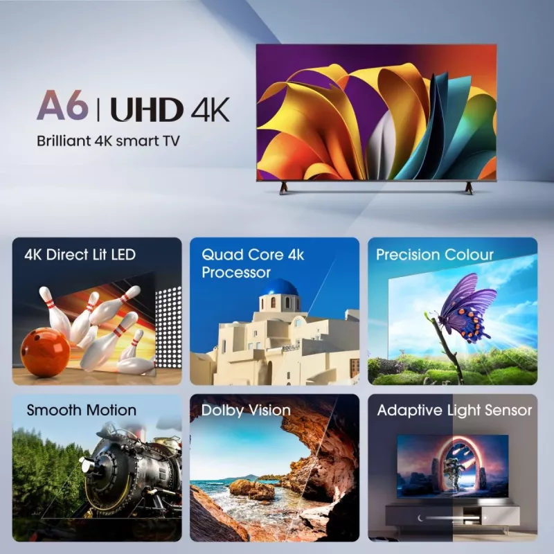 Hisense 50E6NT 127 cm (50 Zoll) 4K Ultra HD Smart TV Wi-Fi Schwarz 300 cd/m²