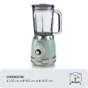 Ariete 583, Vintage-Mixer mit 1,5-Liter-Glaskrug, 4 Edelstahlklingen, 4 Geschwindigkeiten + Pulse, 1000 Watt, Grün
