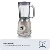 Ariete 583, Vintage Blender mit 1,5 Liter Glaskrug, 4 Edelstahlmesser, 4 Geschwindigkeiten + Puls, 1000 Watt, Beige
