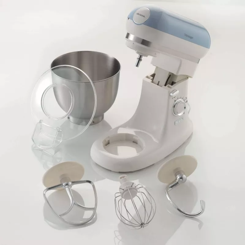 Ariete 1588 Vintage Mixer, Planetenrührer für Brot, Pizza, Kuchen und Gebäck, 5,5 l Fassungsvermögen, 7 Geschwindigkeiten, 2400 Watt, Pastellblau