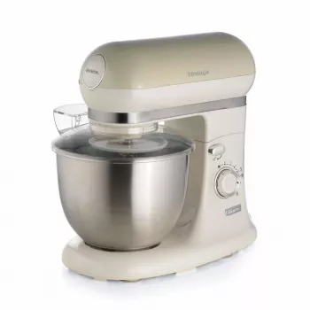 Ariete 1588 Vintage Mixer, Planetenrührwerk für Brot, Pizza, Kuchen und Gebäck, 5,5 L Fassungsvermögen, 7 Geschwindigkeiten, 2400 Watt, Pastellbeige