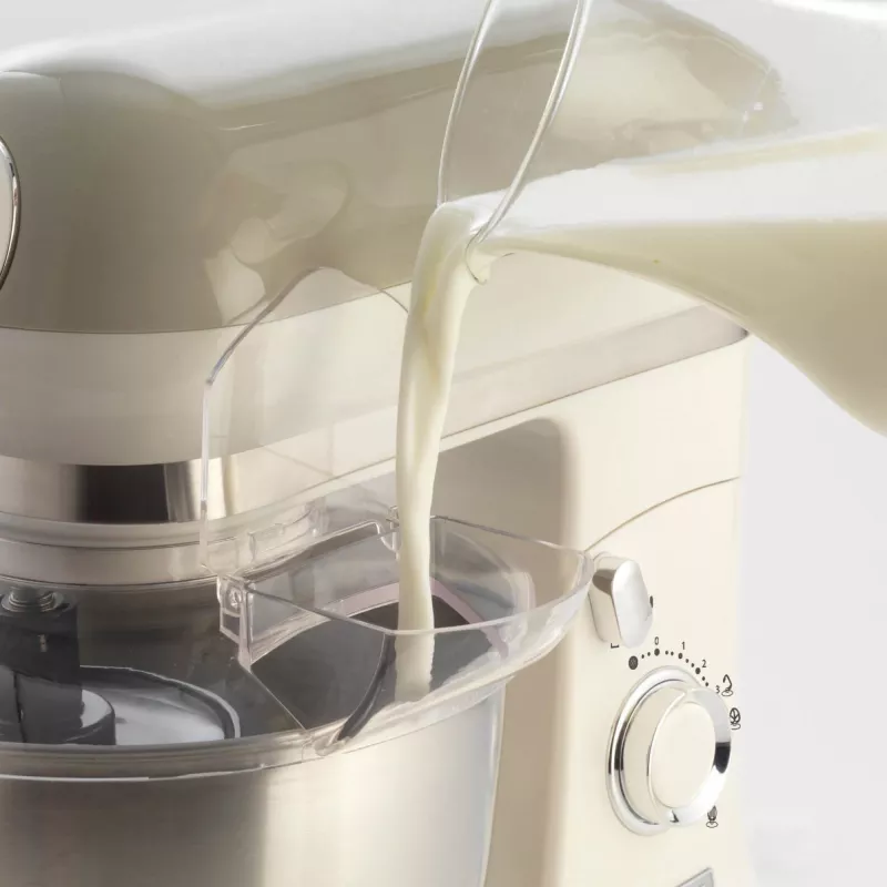 Ariete 1588 Vintage Mixer, Planetenrührwerk für Brot, Pizza, Kuchen und Gebäck, 5,5 L Fassungsvermögen, 7 Geschwindigkeiten, 2400 Watt, Pastellbeige