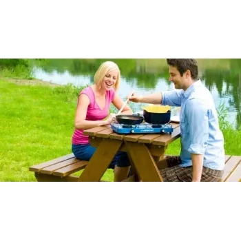 Campingkocher Campingaz Base Camp 2 Kochzonen Blau