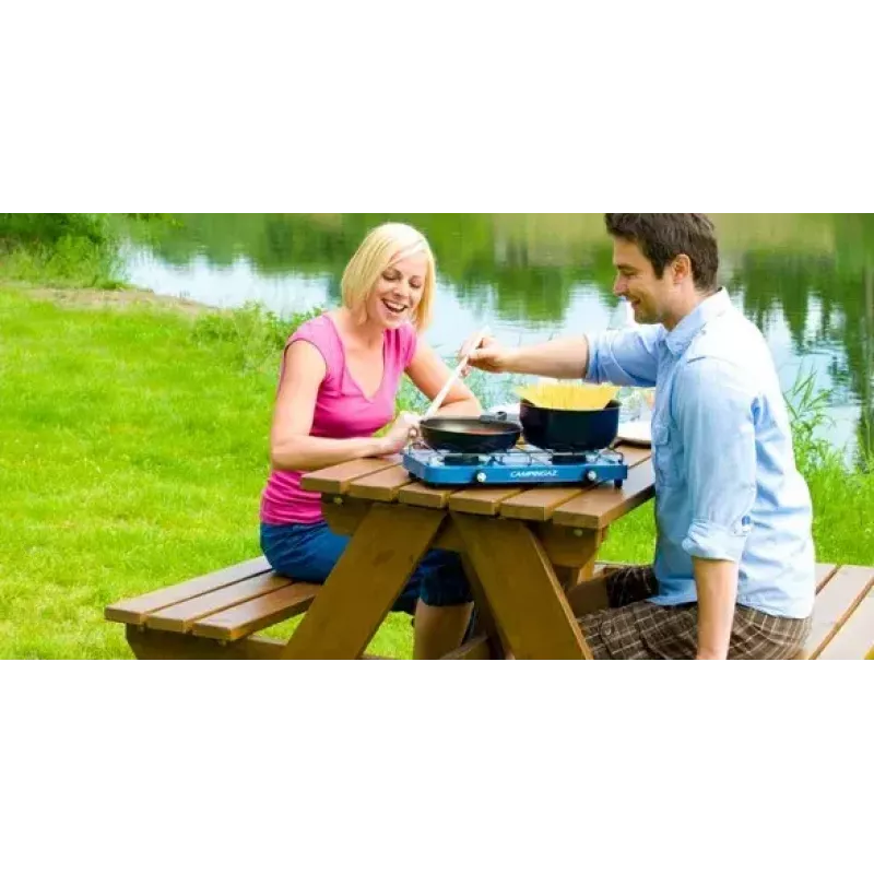 Campingkocher Campingaz Base Camp 2 Kochzonen Blau
