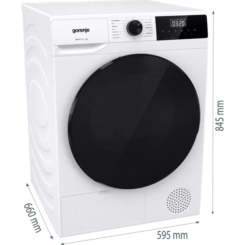 Gorenje DHNA92/DE Wäschetrockner Freistehend Frontlader 9 kg Weiß