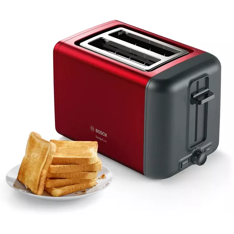 Bosch TAT3P424DE Toaster 2 Scheiben 970 W Schwarz, Rot