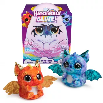 Hatchimals Alive Mystery Hatch Draggle Spinmaster Pink Weiß AA