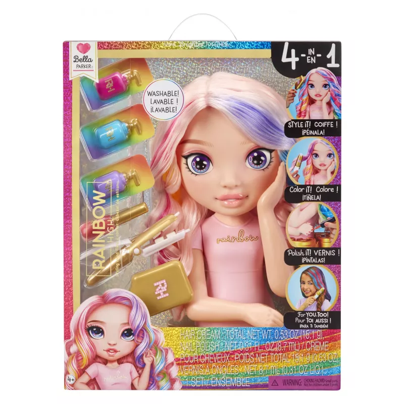 Rainbow High Styling Head Spielset, Make-up/Frisier-Puppenkopf, Weiblich, 4 Jahr(e), Junge/Mädchen, Mehrfarbig