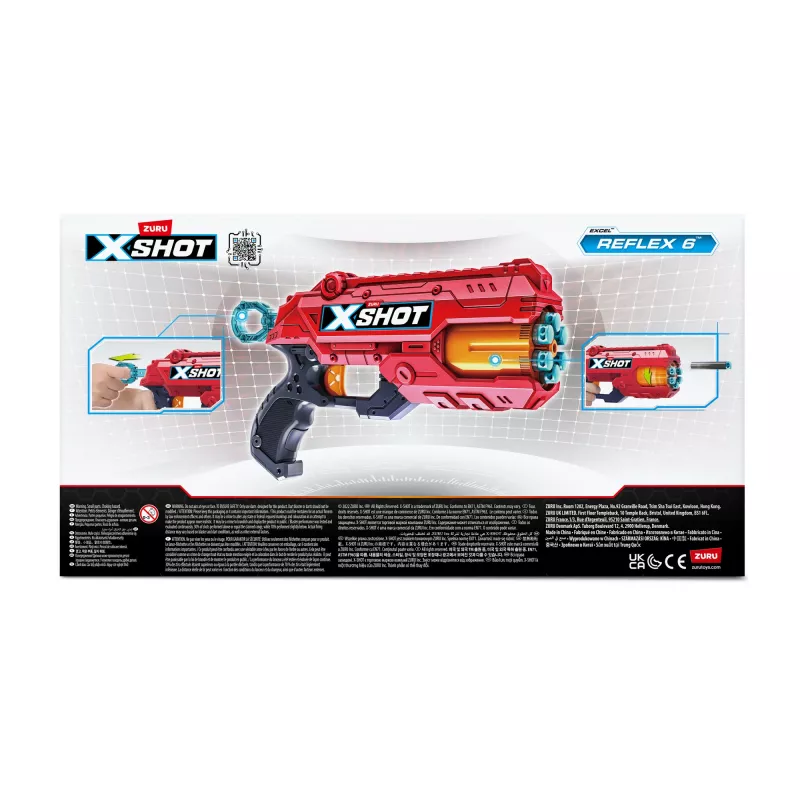 Spielzeug-Blaster ZURU XSHOT Excel Reflex 6 Blaster 12 Darts Mehrfarbig