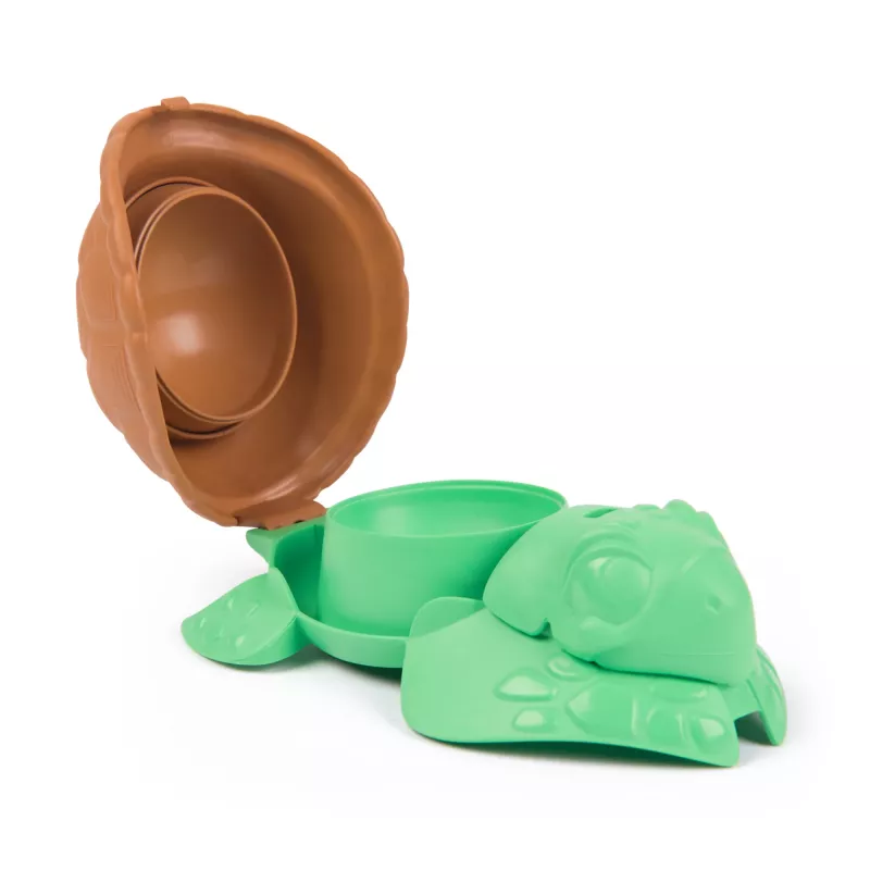 Kinetic Sand, Project Planet Turtle Beach mit 397g Spielsand, Werkzeugen & Formen, nachhaltige umweltfreundliche Materialien, Sinnesspielzeug für Kinder