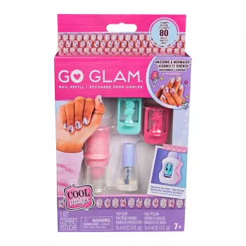 Cool Maker, GO GLAM Nagelstudio-Nachfüllset, Einhorn- & Meerjungfrau-Designs, 80 Nägel stylen (Verpackung kann variieren), Bastel- und Kreativspielzeug für Kinder ab 7 Jahren