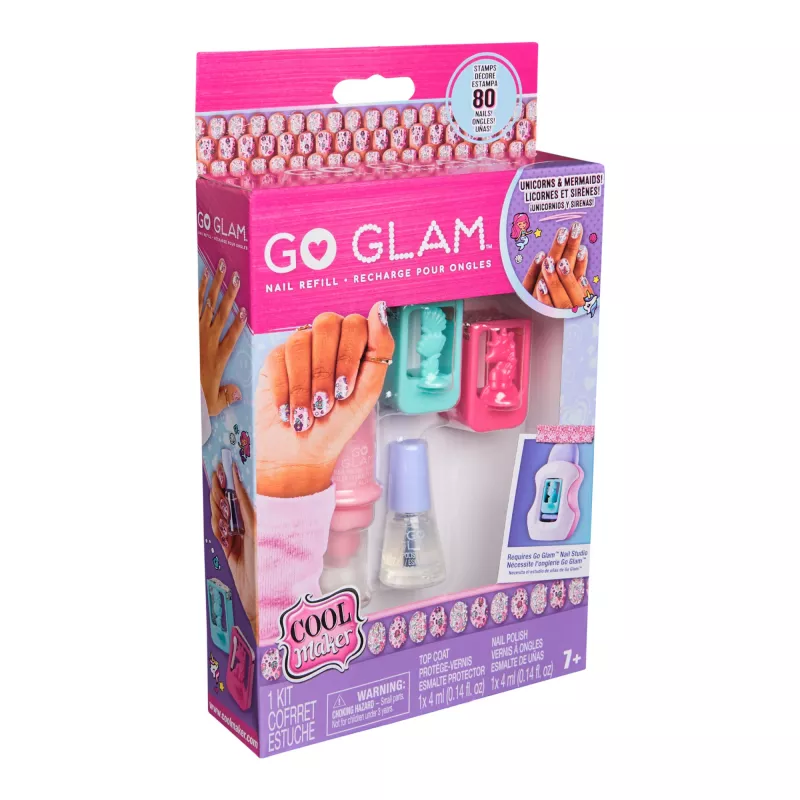 Cool Maker, GO GLAM Nagelstudio-Nachfüllset, Einhorn- & Meerjungfrau-Designs, 80 Nägel stylen (Verpackung kann variieren), Bastel- und Kreativspielzeug für Kinder ab 7 Jahren