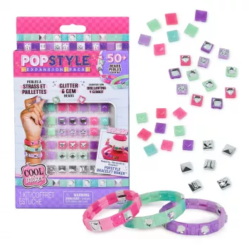 Cool Maker, PopStyle Erweiterungspackung, Armband-Bastelset, über 50 Schmucksteine, ergibt 3 Stück (Verpackung kann variieren), Kreativ-Schmuckset, Kinderspielzeug für Kinder ab 7 Jahren